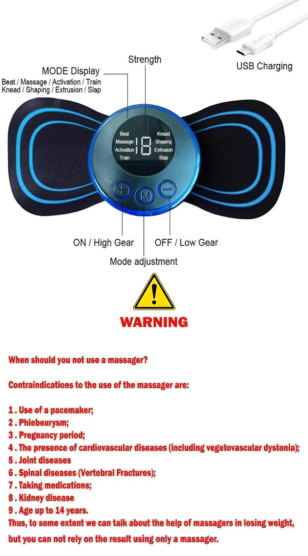 Mini EMS Smart Massager™ | 8-Mode Pain Relief, Muscle Relaxation & Deep Tissue Therapy