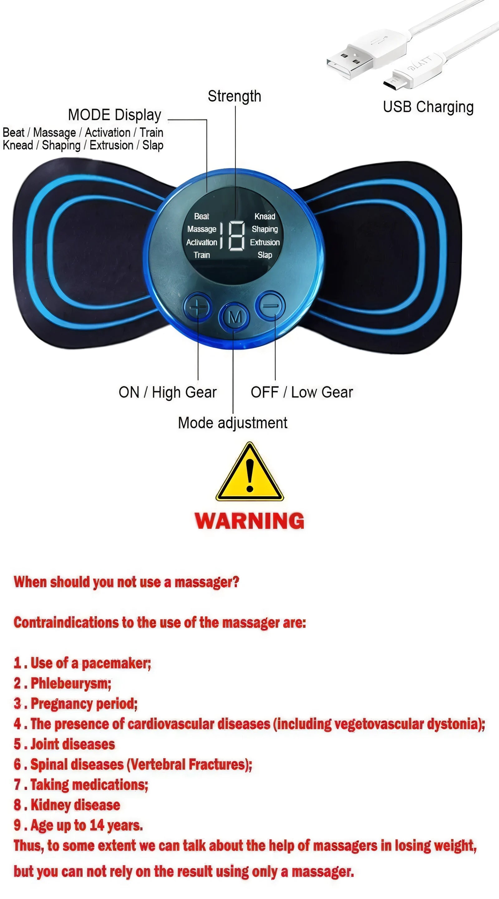 Mini EMS Smart Massager™ | 8-Mode Pain Relief, Muscle Relaxation & Deep Tissue Therapy