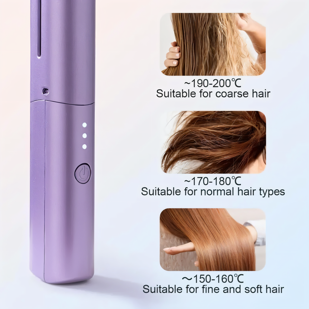 SilkPro™ Mini Portable Hair Straightener — Cordless, Rechargeable Hot Comb for Instant Smooth Hair