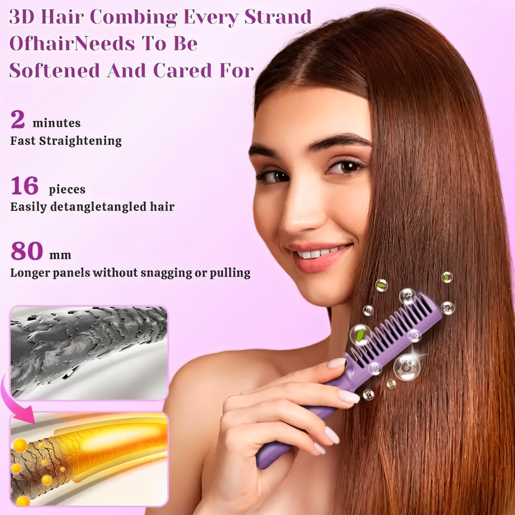 SilkPro™ Mini Portable Hair Straightener — Cordless, Rechargeable Hot Comb for Instant Smooth Hair