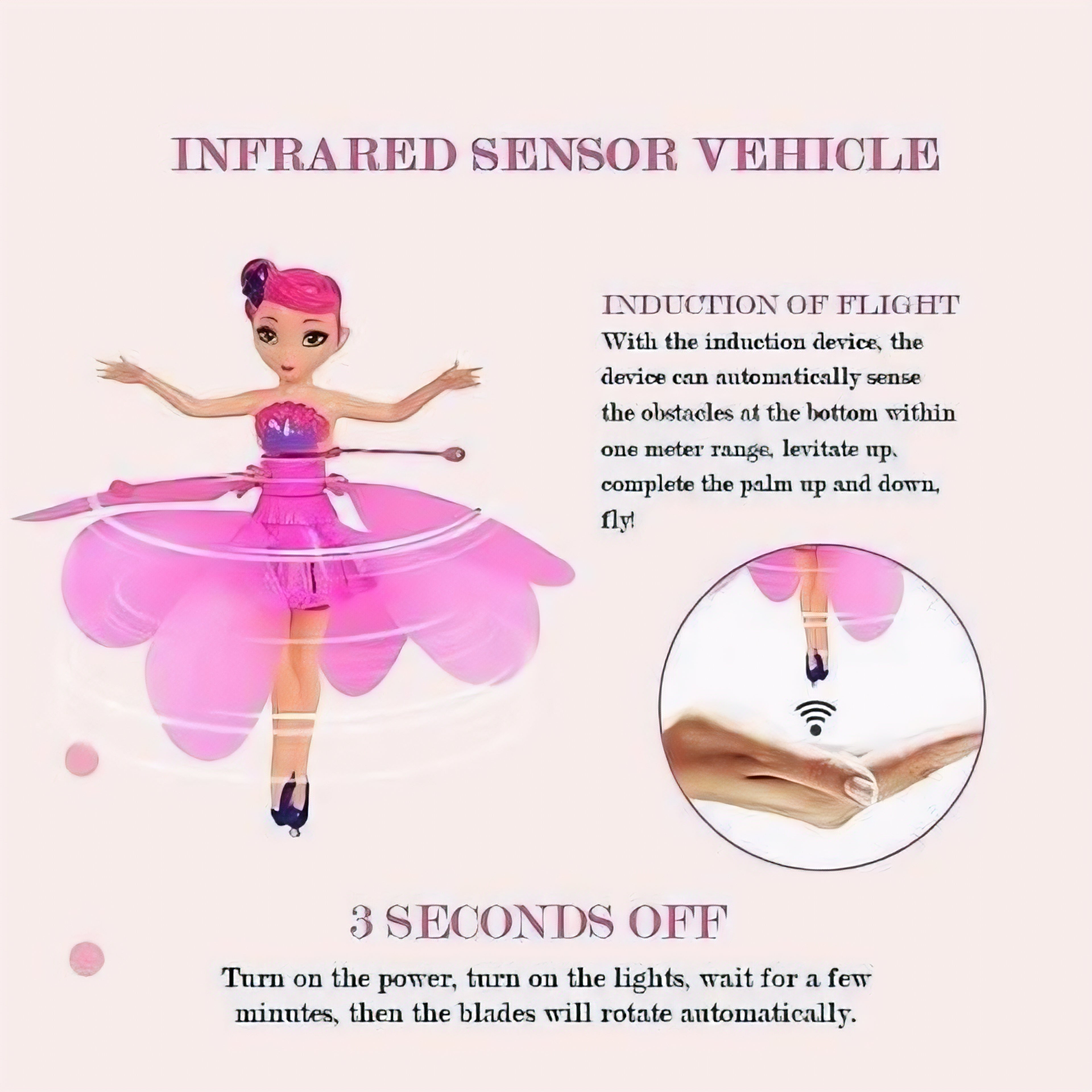 Magic Flying Fairy | LED Hovering Flying Doll Toy for Kids | Smart Motion Sensor, Rechargeable, Safe Indoor Play