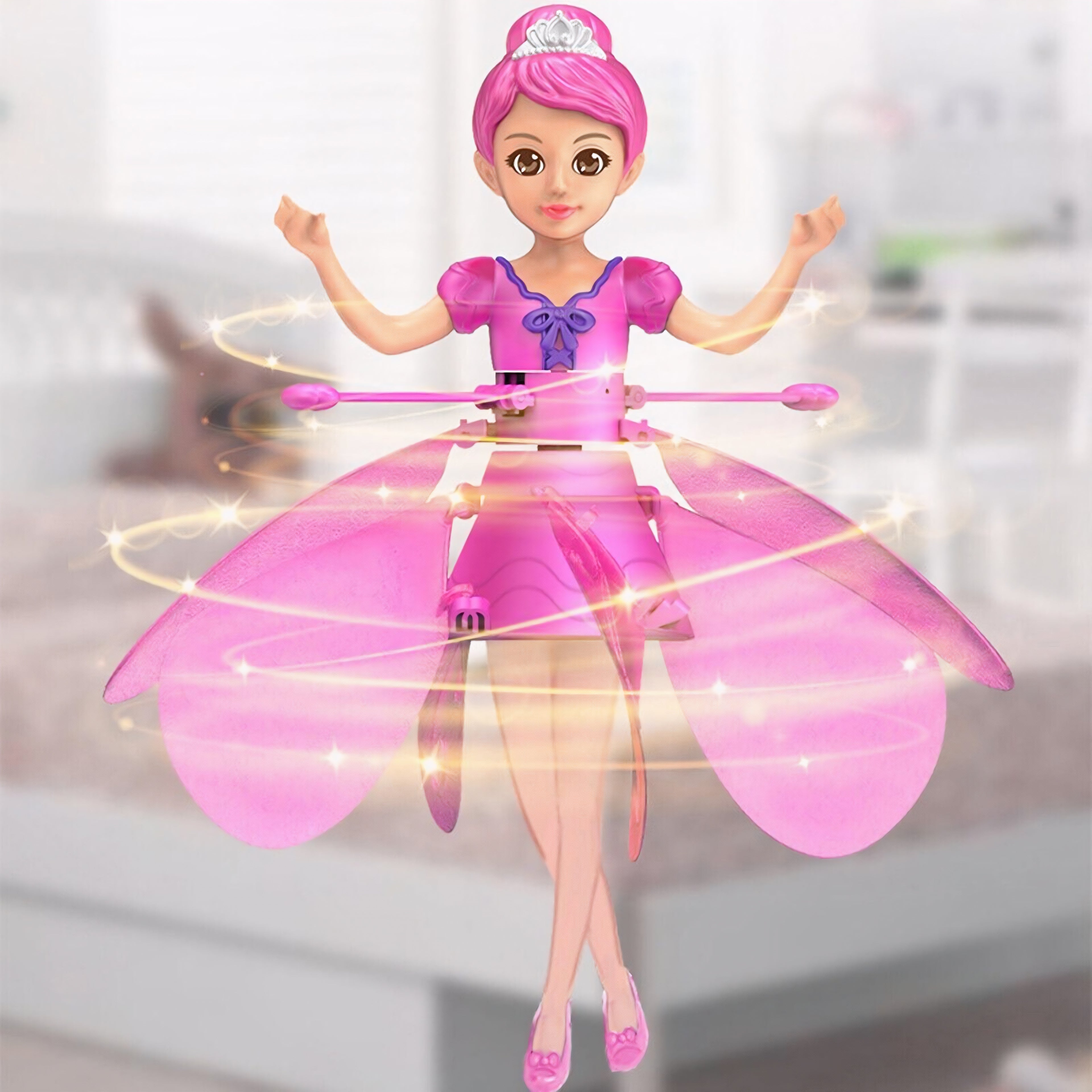 Magic Flying Fairy | LED Hovering Flying Doll Toy for Kids | Smart Motion Sensor, Rechargeable, Safe Indoor Play